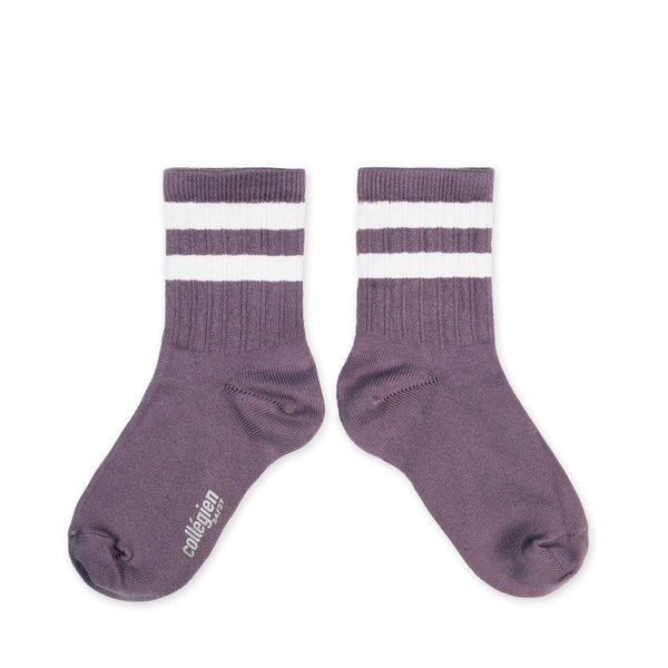 Collegien Nico Ribbed Varsity Crew Socks | Glycine du Japon, Baby & Toddler Socks & Tights, Collégien - All The Little Bows