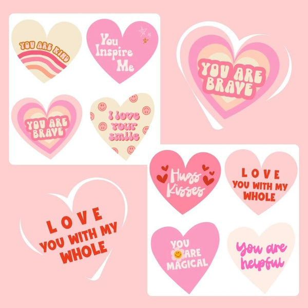 Olive & Eve Co - "Love Notes" Valentine Hearts, Set of 14 Cards, , All The Little Bows - All The Little Bows