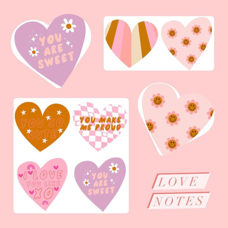 Olive & Eve Co - "Love Notes" Valentine Hearts, Set of 14 Cards, , All The Little Bows - All The Little Bows