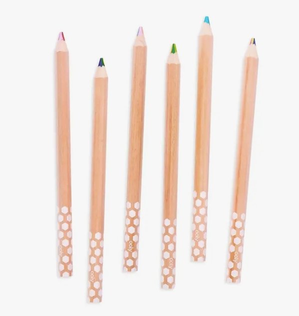 OOLY - Kaleidoscope Multi-Colored Pencils - Set of 6, , OOLY - All The Little Bows