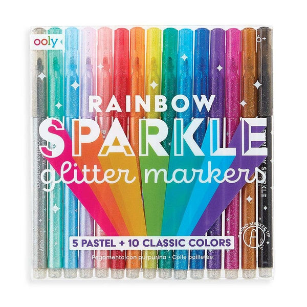 OOLY - Rainbow Sparkle Glitter Markers, , OOLY - All The Little Bows