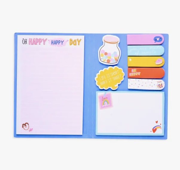 OOLY - Side Notes Sticky Tab Note Pad - Happy Day Set - OOLY - All The Little Bows