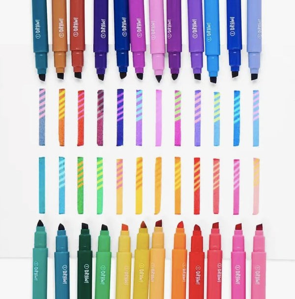OOLY - Switch-eroo! Color-Changing Markers - Set of 24 - OOLY - All The Little Bows