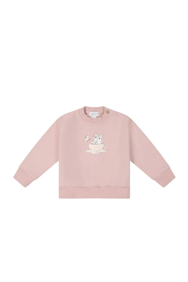 Organic Cotton Aubrey Sweatshirt (Kitten) - Shell Pink, , Jamie Kay - All The Little Bows