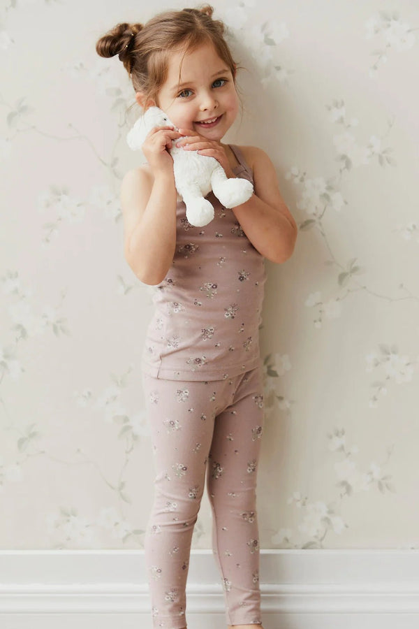 Organic Cotton Everyday Legging - Lauren Floral Fawn, , Jamie Kay - All The Little Bows