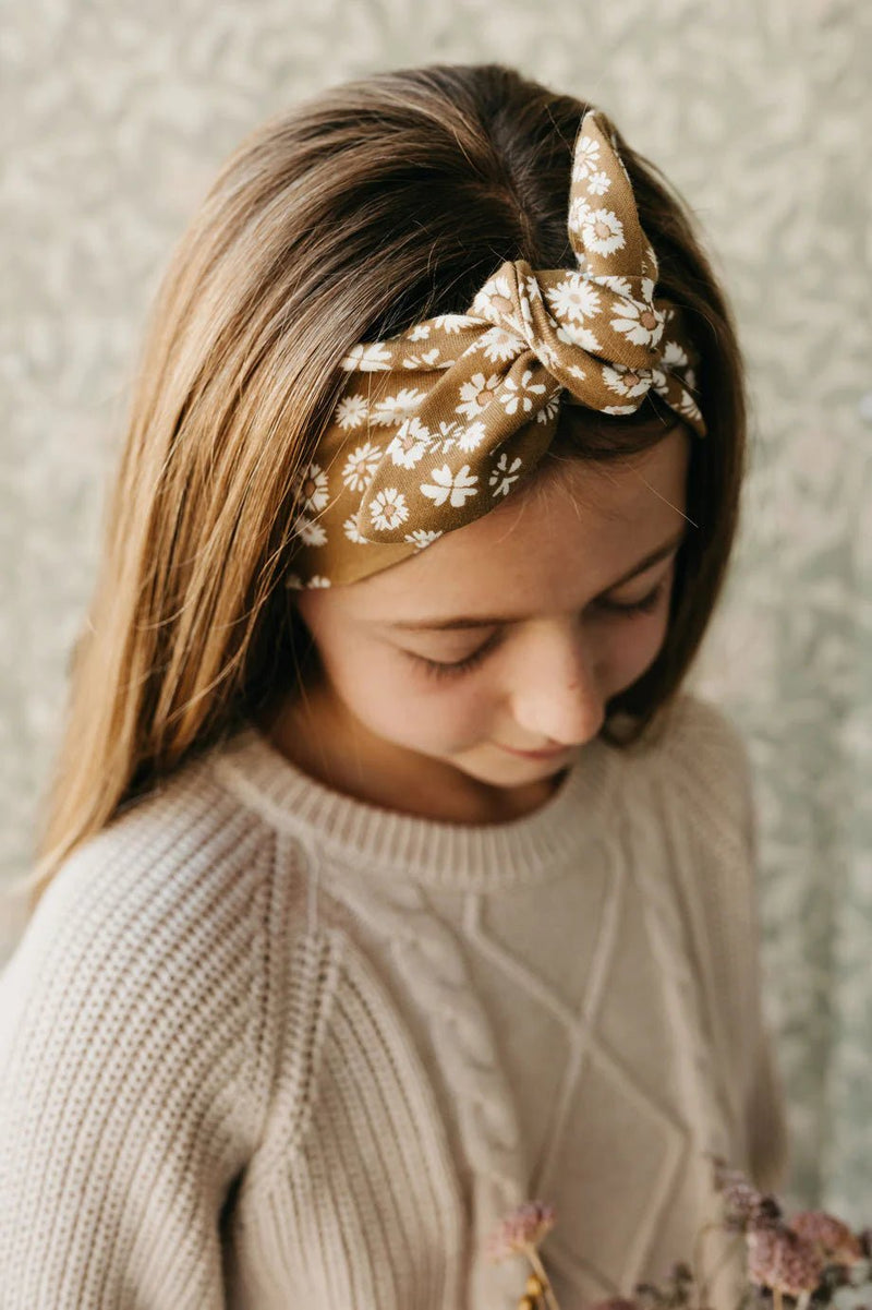 Organic Cotton Headband - Daisy Floral - Jamie Kay - All The Little Bows