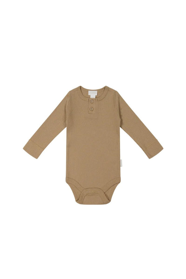 Organic Cotton Modal Long Sleeve Bodysuit - Honeycomb, , Jamie Kay - All The Little Bows