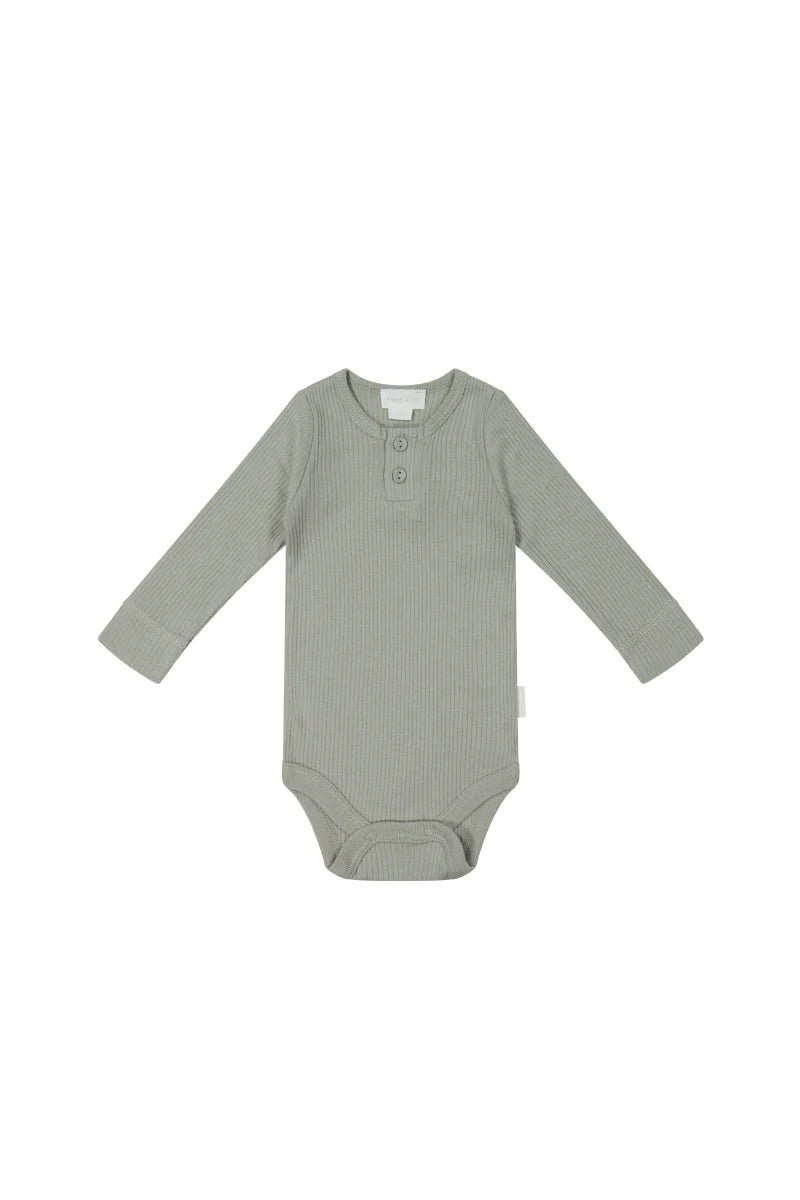 Organic Cotton Modal Long Sleeve Bodysuit - Willow, , Jamie Kay - All The Little Bows