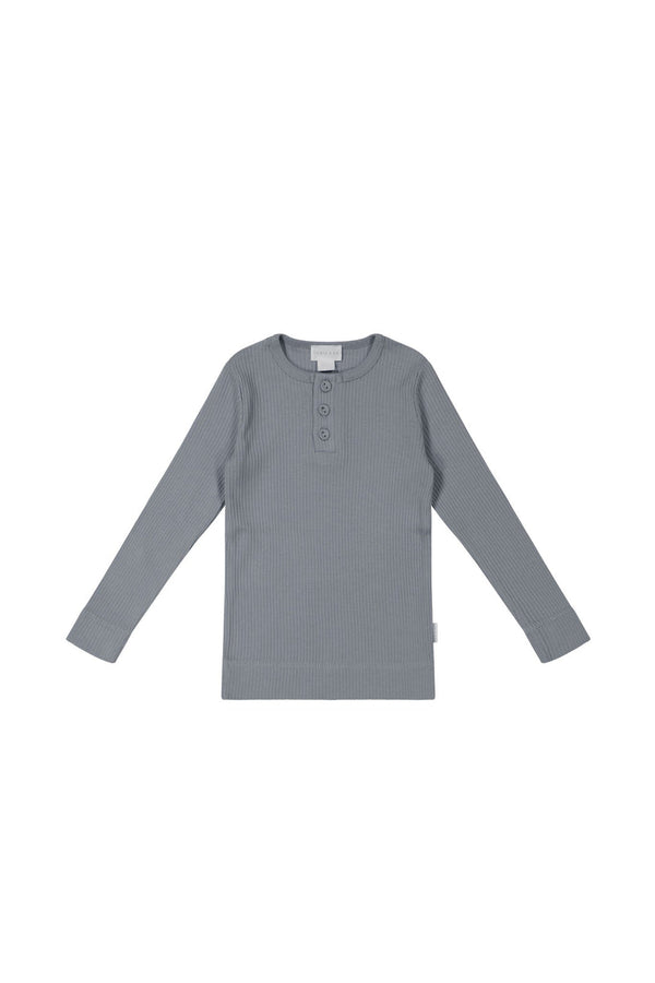 Organic Cotton Modal Long Sleeve Henley - Finch, , Jamie Kay - All The Little Bows