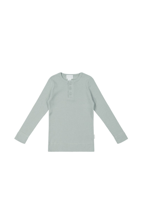 Organic Cotton Modal Long Sleeve Henley - Mineral - Jamie Kay - All The Little Bows