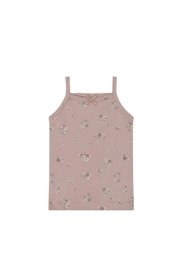 Organic Cotton Singlet - Lauren Floral Fawn, , Jamie Kay - All The Little Bows