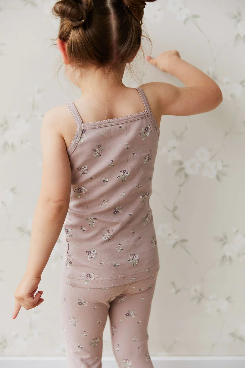 Organic Cotton Singlet - Lauren Floral Fawn, , Jamie Kay - All The Little Bows