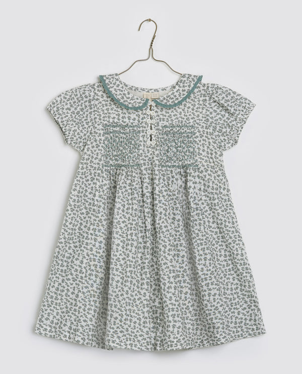 Organic Elizabeth Smocked Dress || Porcelain Floral, Girls Dress, Little Cotton Clothes - All The Little Bows