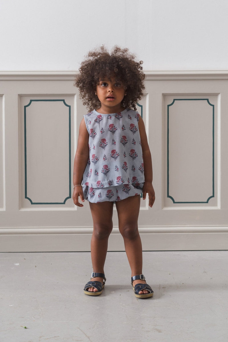 Organic Hannah Blouse || Juniper Floral, Girls Woven Top, Little Cotton Clothes - All The Little Bows