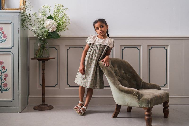 Organic Simone Dress || Poppy Floral, Girls Dress, Little Cotton Clothes - All The Little Bows