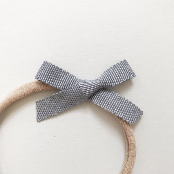 Petite Ribbon Bow // "Gray" Headband - All The Little Bows - All The Little Bows