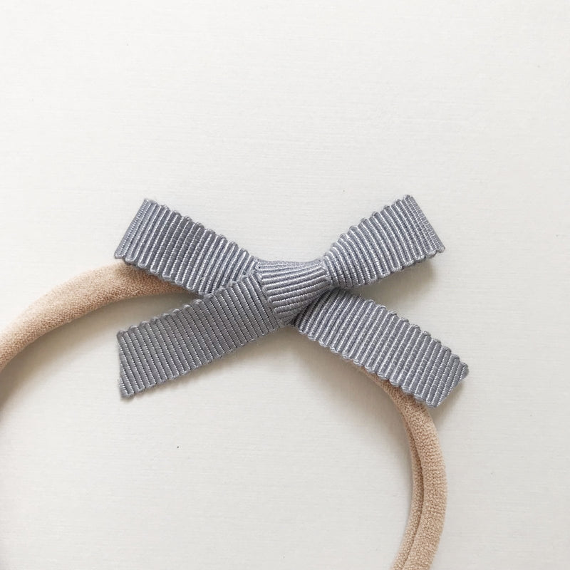 Petite Ribbon Bow // "Gray" Headband, Ribbon Bow, All The Little Bows - All The Little Bows