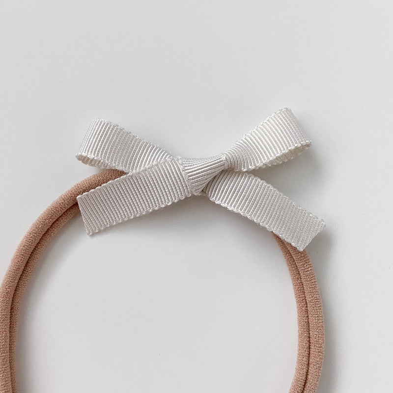 Petite Ribbon Bow // "Ivory" Headband - All The Little Bows - All The Little Bows
