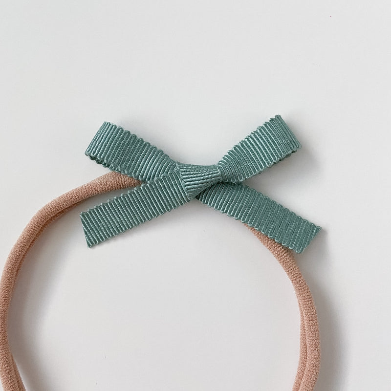 Petite Ribbon Bow // "Seafoam" Headband, Ribbon Bow, All The Little Bows - All The Little Bows