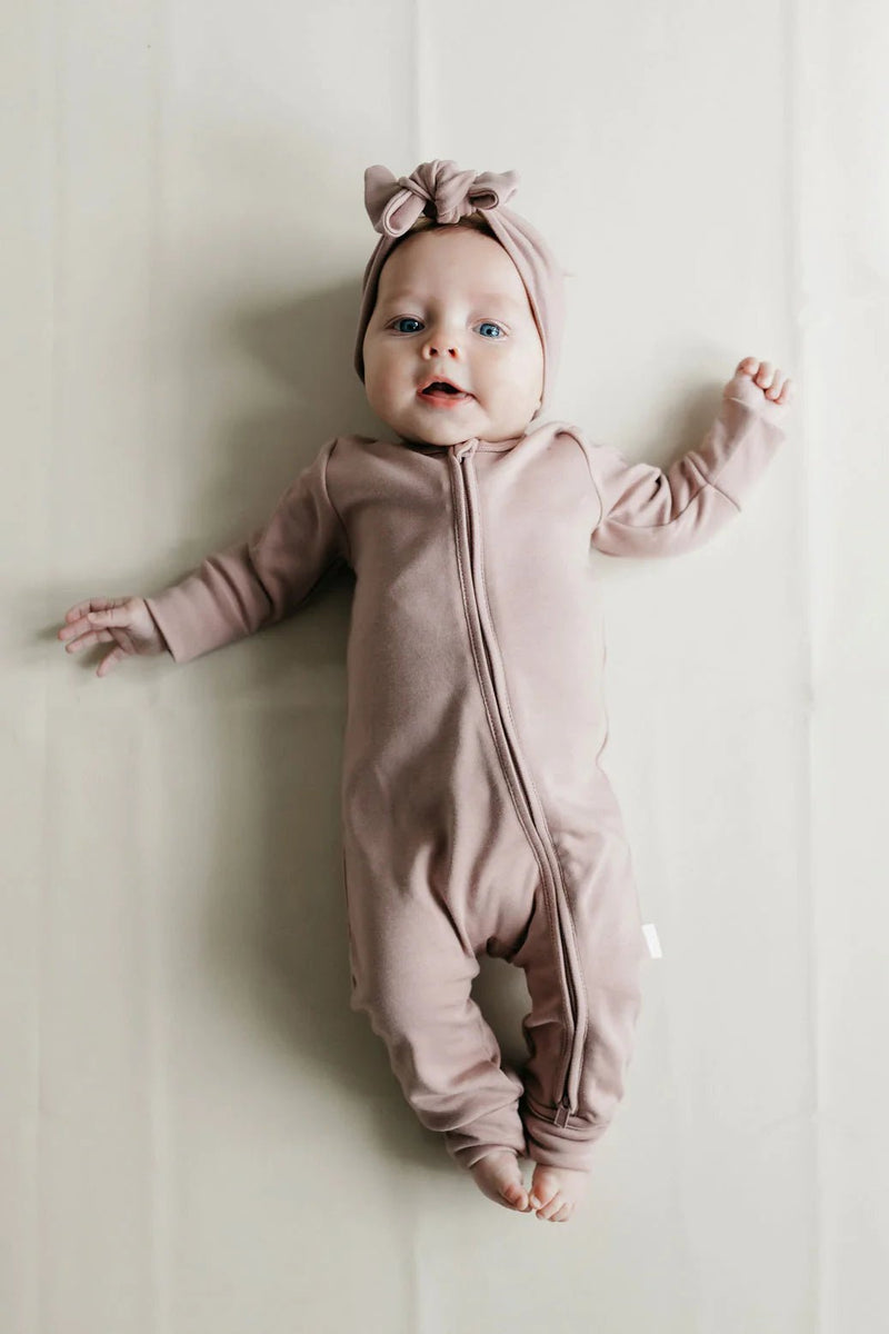 Pima Cotton Baby Headband - Softest Mauve - Jamie Kay - All The Little Bows