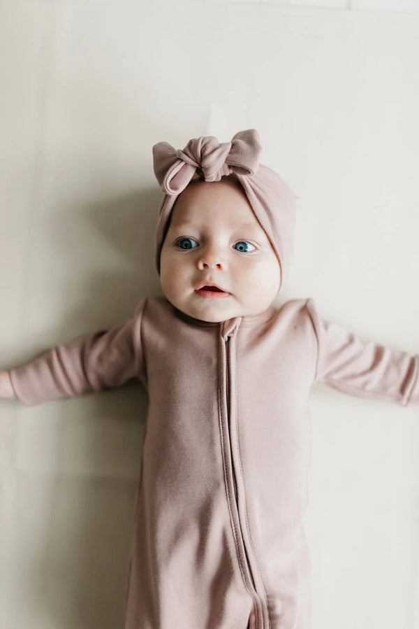 Pima Cotton Baby Headband - Softest Mauve, , Jamie Kay - All The Little Bows