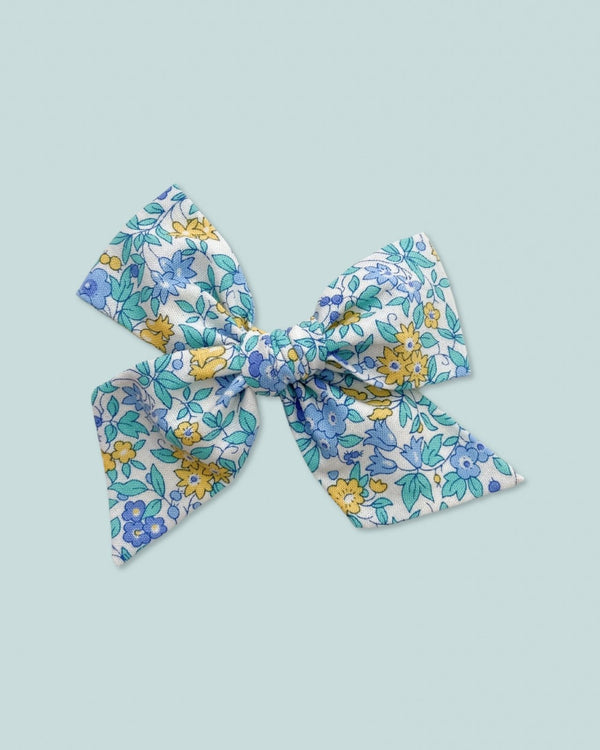 Pinwheel Bow | Bluebell Floral - Headband or Clip, , All The Little Bows - All The Little Bows