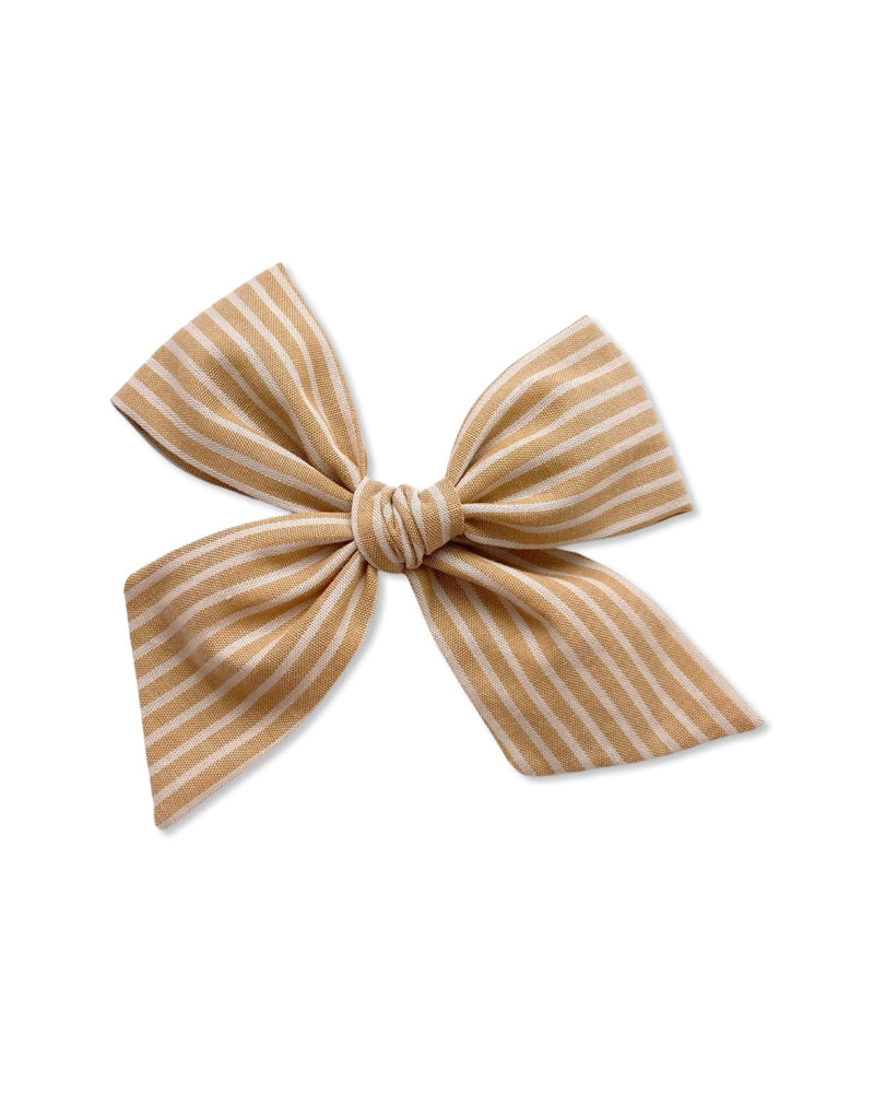 Pinwheel Bow | Crawford Stripe, Mustard - All The Little Bows - All The Little Bows