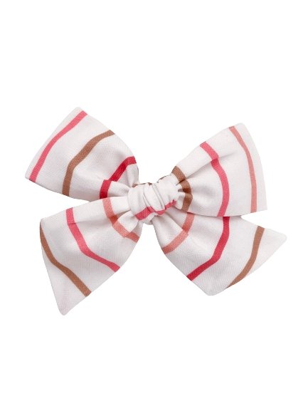 Pinwheel Bow | Multi-Stripe (Pink/Brown) - Headband or Clip, , All The Little Bows - All The Little Bows