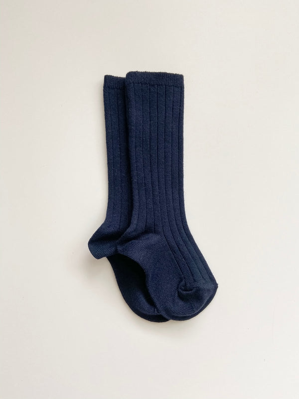 Ribbed Knee Socks | Navy, Knee Socks / Tights, Condor - All The Little Bows
