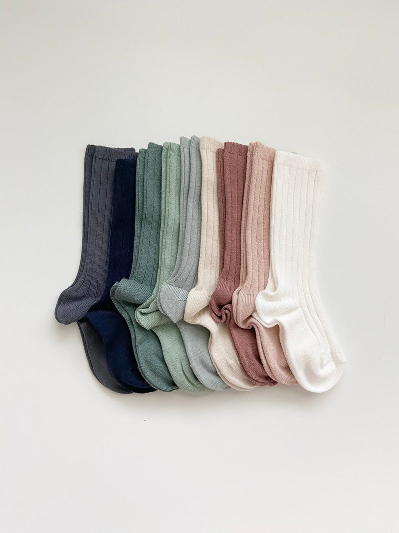 Ribbed Knee Socks // Sage, Knee Socks / Tights, Condor - All The Little Bows
