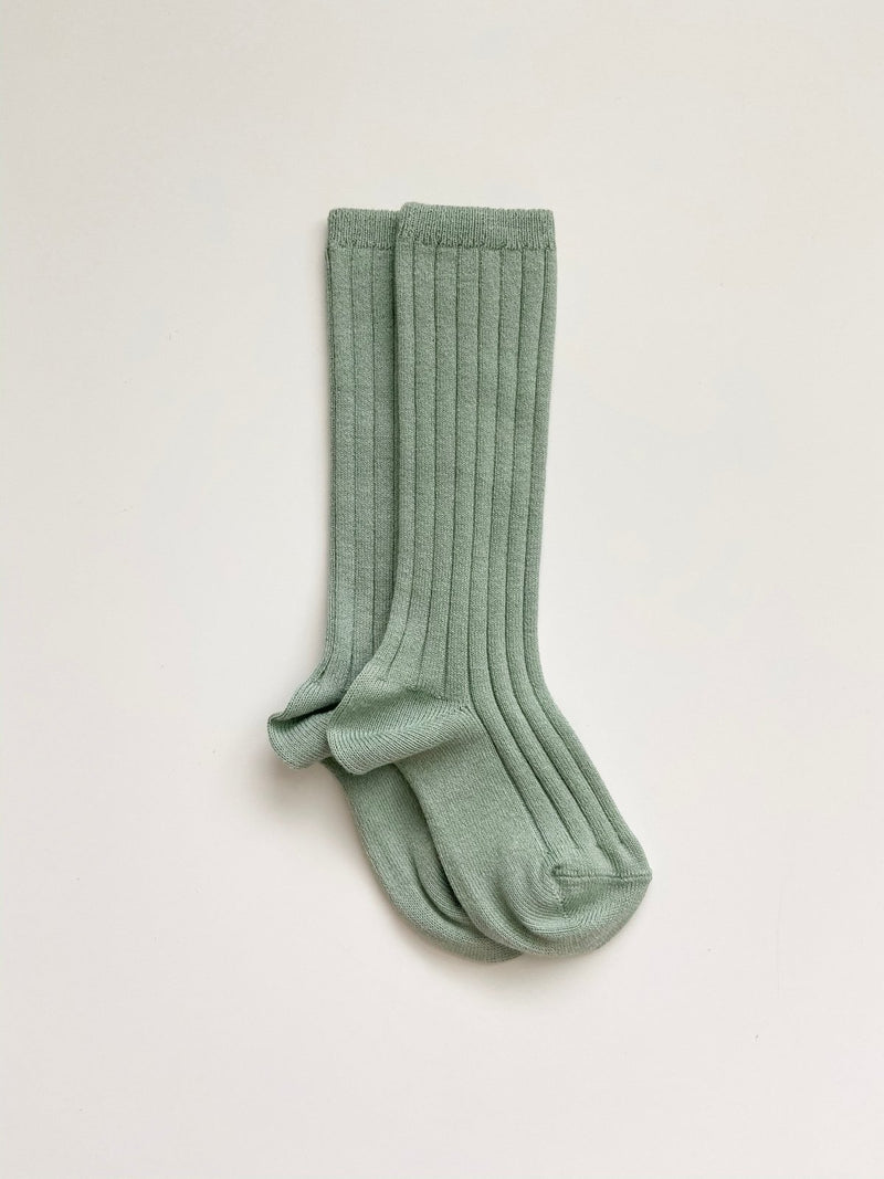 Ribbed Knee Socks // Sage, Knee Socks / Tights, Condor - All The Little Bows