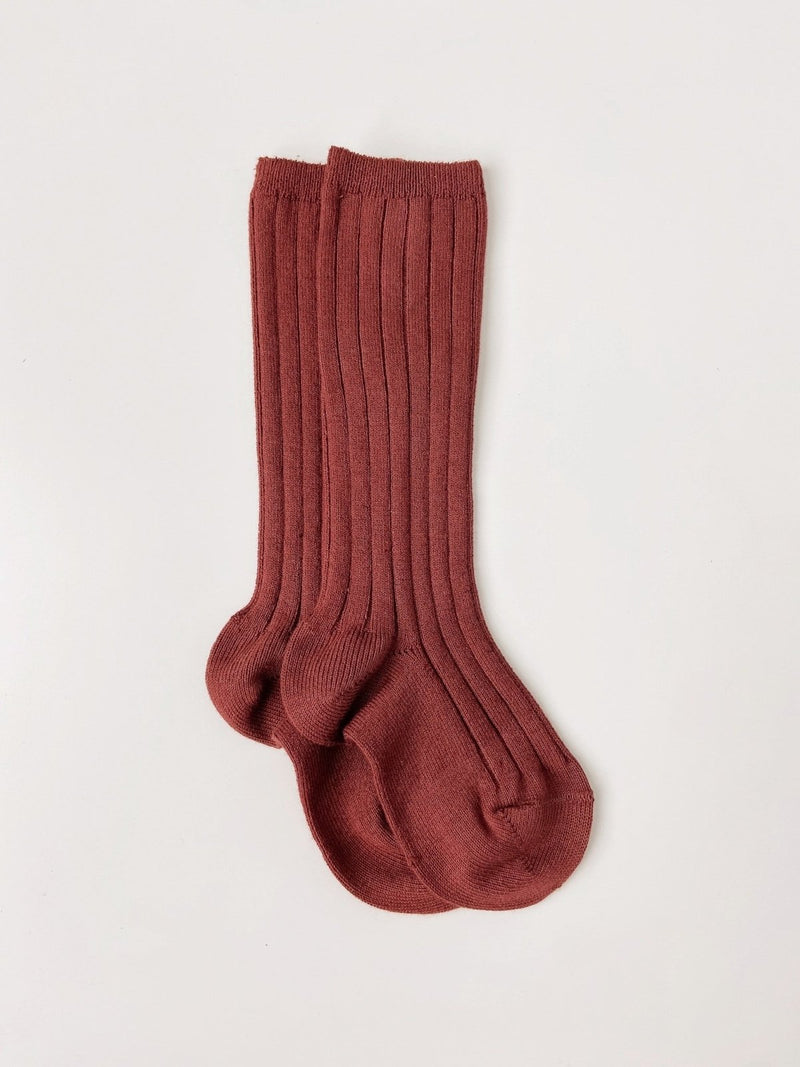 Ribbed Knee Socks // Wine - 385 - Condor - All The Little Bows