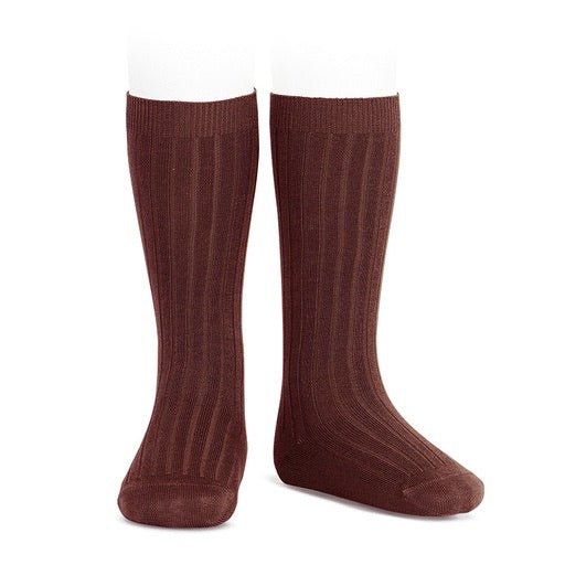 Ribbed Knee Socks // Wine - 385, Knee Socks / Tights, Condor - All The Little Bows