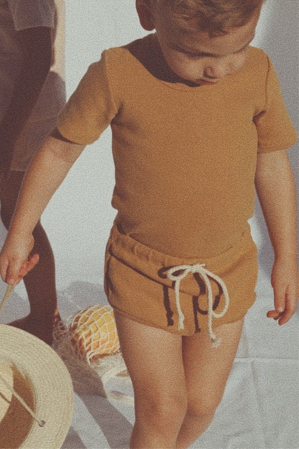 ribbed short | amber, , Suri The Label - All The Little Bows