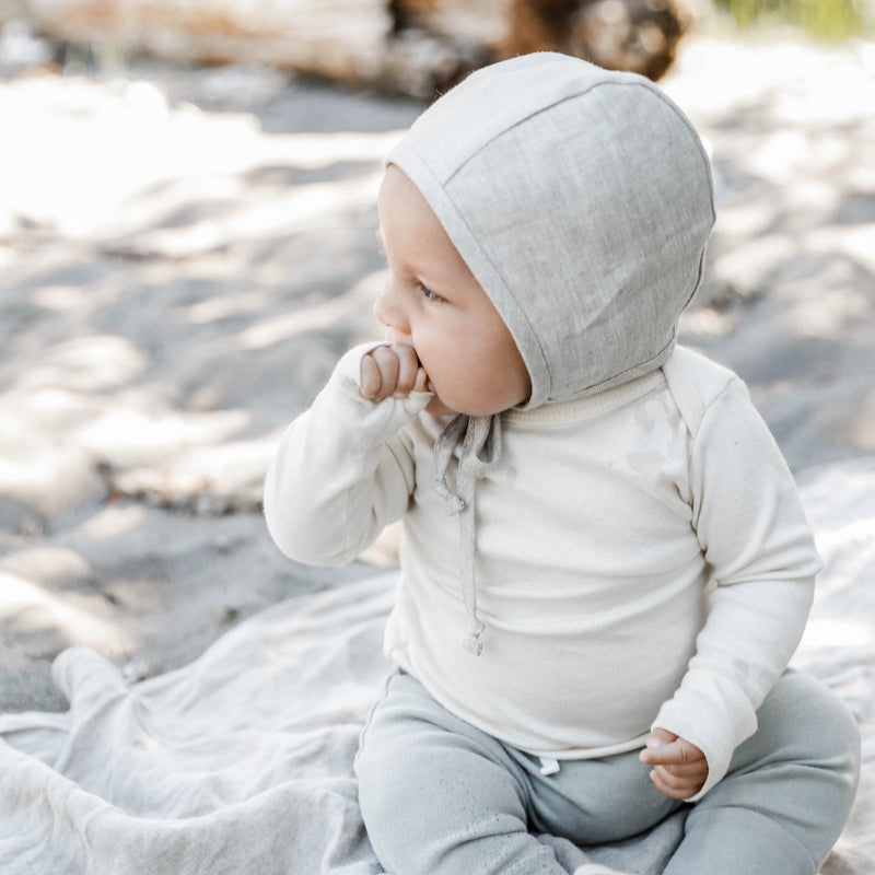Sand Linen Bonnet Cotton-Lined - Briar Baby® - All The Little Bows