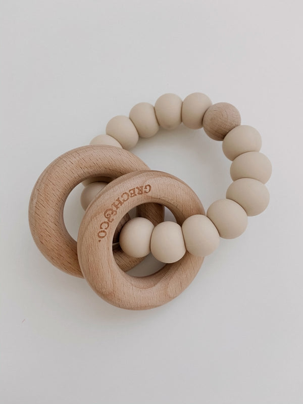 Sedona Teething Ring + Rattle // Buff - Grech & Co - All The Little Bows