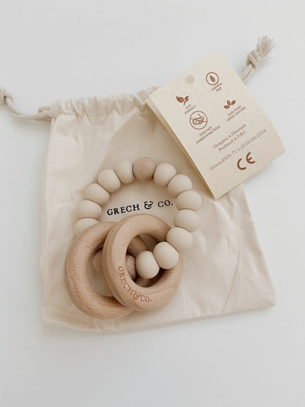 Sedona Teething Ring + Rattle // Buff, , Grech & Co - All The Little Bows
