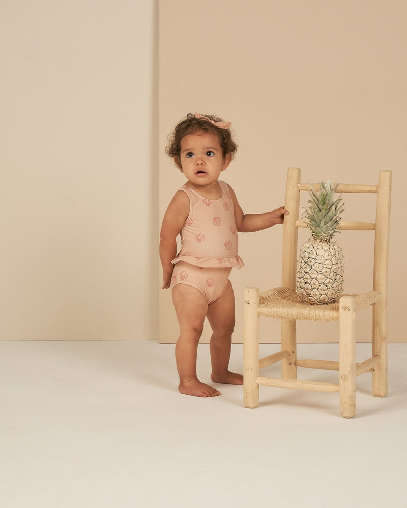 Skirted One-Piece || Seashell, , Rylee + Cru - All The Little Bows