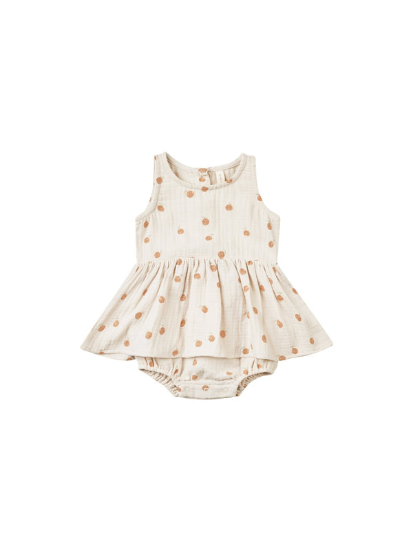 Skirted Tank Romper || Oranges, Baby / Toddler Girls Romper, Quincy Mae - All The Little Bows