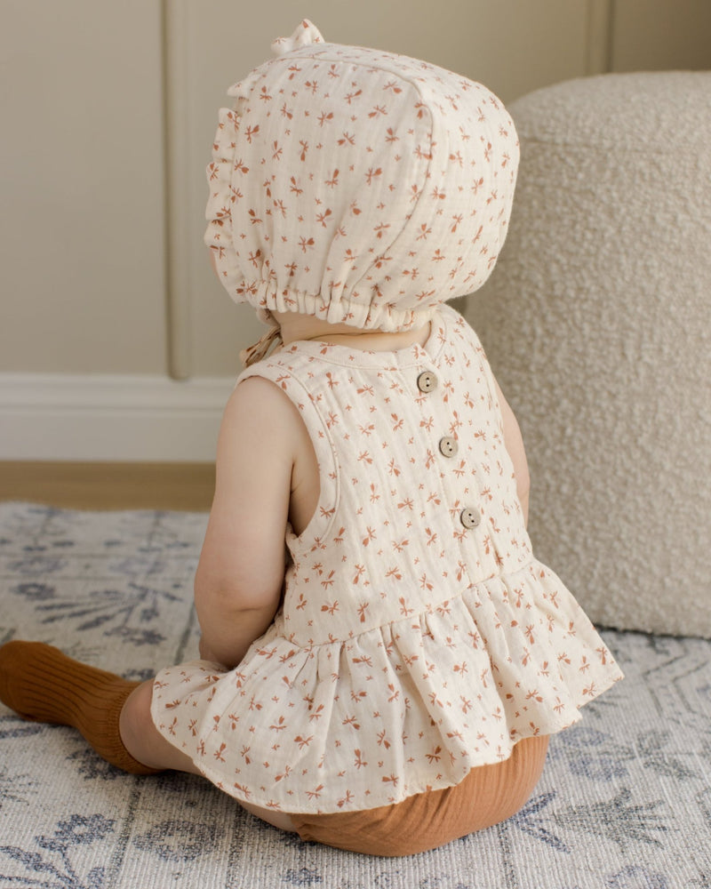 Sleeveless Peplum Set || Clay Ditsy, , Quincy Mae - All The Little Bows