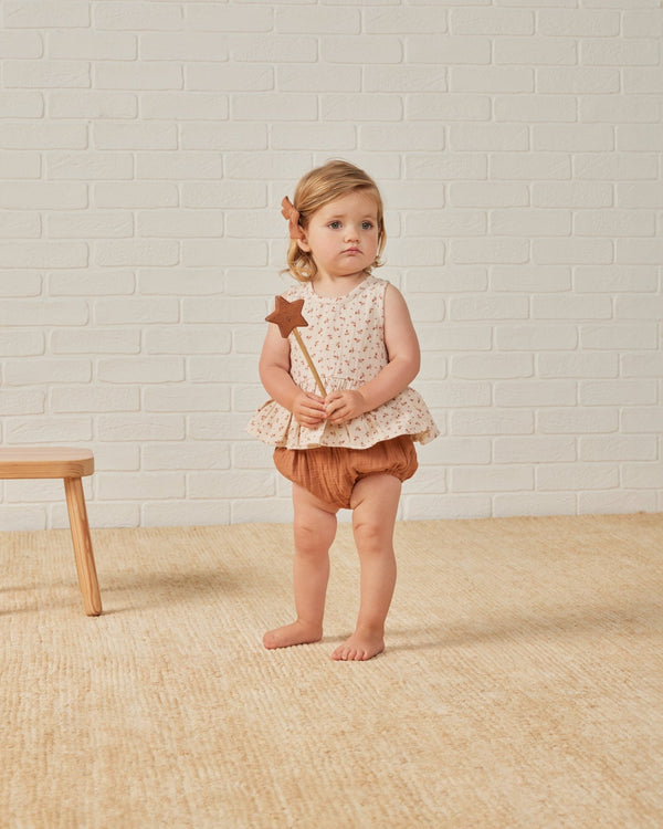Sleeveless Peplum Set || Clay Ditsy, , Quincy Mae - All The Little Bows