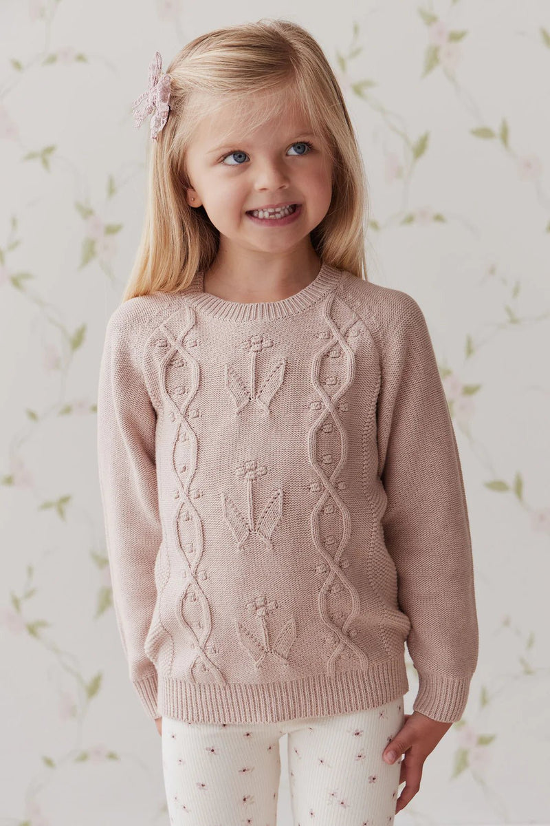 Sophia Knitted Jumper - Almond Marle, , Jamie Kay - All The Little Bows