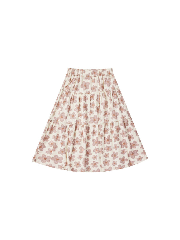 Tiered Midi Skirt || Hibiscus, Girls Skirt, Rylee + Cru - All The Little Bows