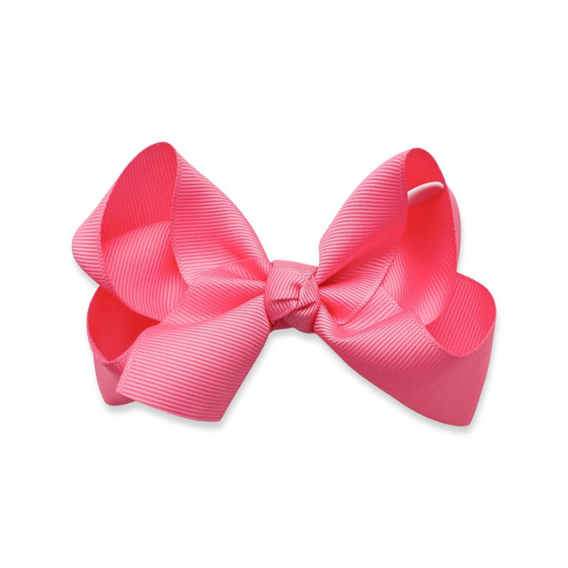 Twist Ribbon Hair Bow - Bright Pink, , All The Little Bows - All The Little Bows