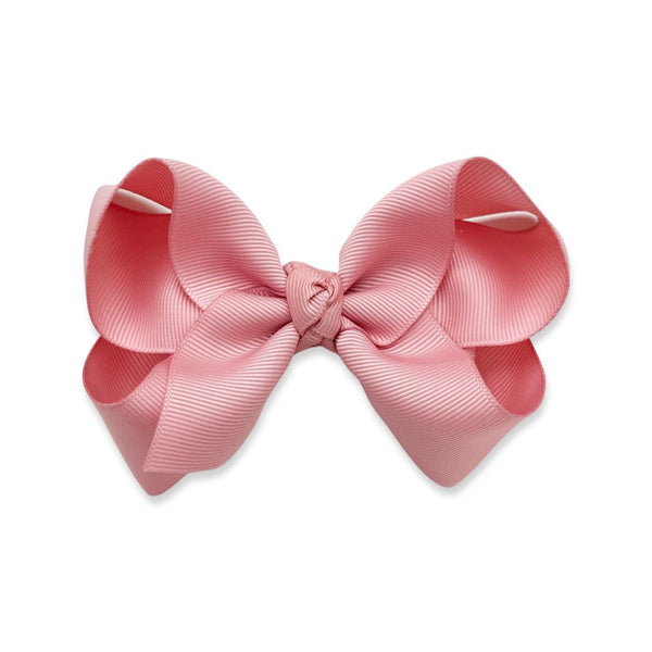 Twist Ribbon Hair Bow - Dusty Rose Pink, , All The Little Bows - All The Little Bows