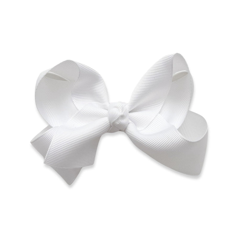 Twist Ribbon Hair Bow - White, , All The Little Bows - All The Little Bows