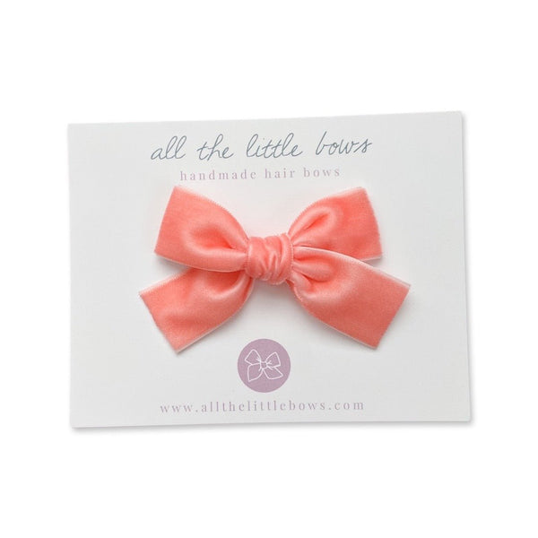 Velvet Bow | Coral Crush - All The Little Bows - All The Little Bows