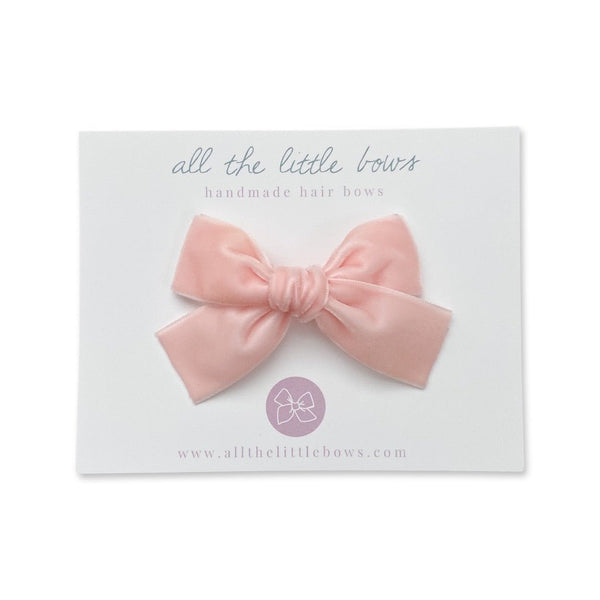Velvet Bow | Powder Pink - All The Little Bows - All The Little Bows