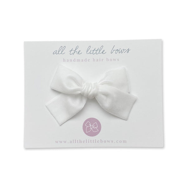 Velvet Bow | White, , All The Little Bows - All The Little Bows